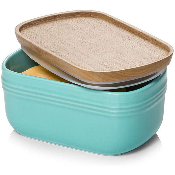 Rebrilliant Porcelain Butter Tray, ExtraLarge Butter Tray With Cover